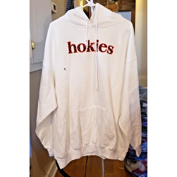 NWT - TCX Apparel - Virginia Tech Hokies Hoodie - XXL - White - Polka Dot Hokies - Picture 1 of 6